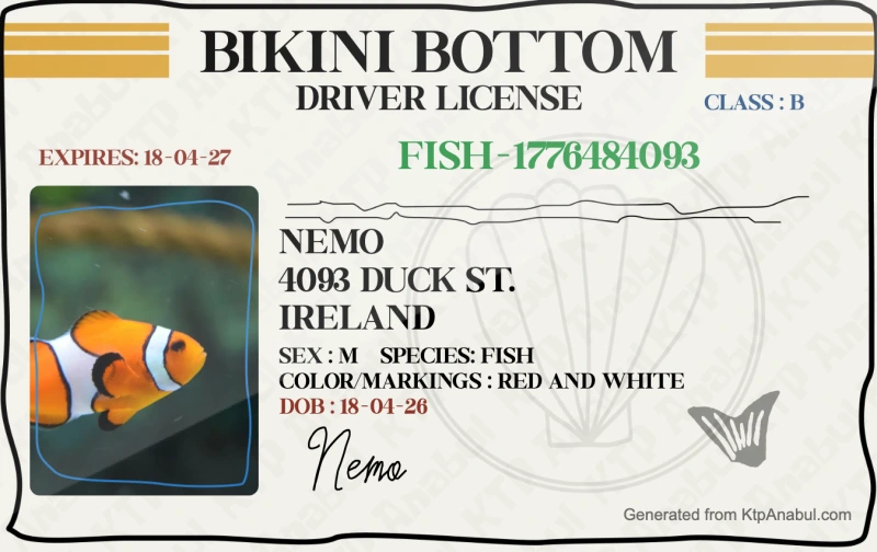 魚のIDカードのプレビュー